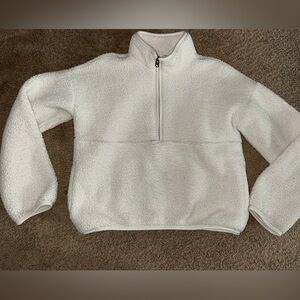 Abercrombie Kids White Sherpa Half-Zip